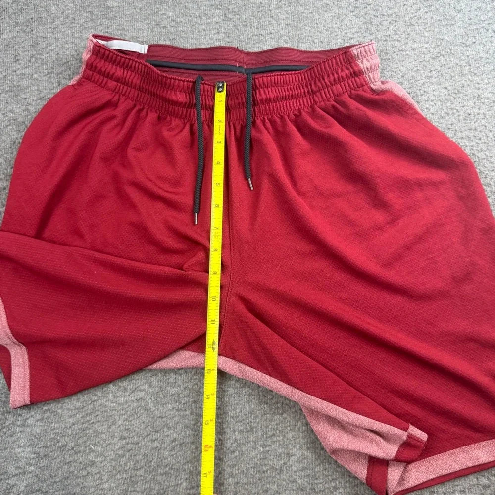 Nike Basketball Shorts Men's Large Red Dri-FIT Mesh Athletic Gym Training